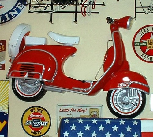 scooter rouge taille reelle pour decor