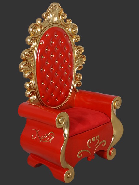 Trone rouge et or en location pour père noel