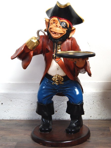 petit singe pirate crochet avec plateau
