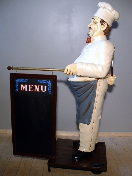 porte menu original gros cuisinier taille réelle