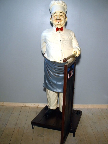 statue cuistot porte menu