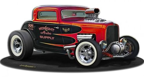 Hot Rod Rouge Decoupe Plaques Usa Fifties Hot Rod Rouge Decoupe Plaques Usa Fifties