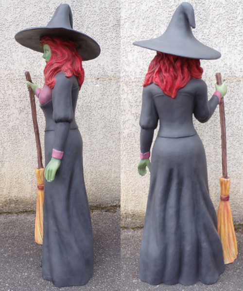 location deco halloween pour enfant statue sorcière sympathique
