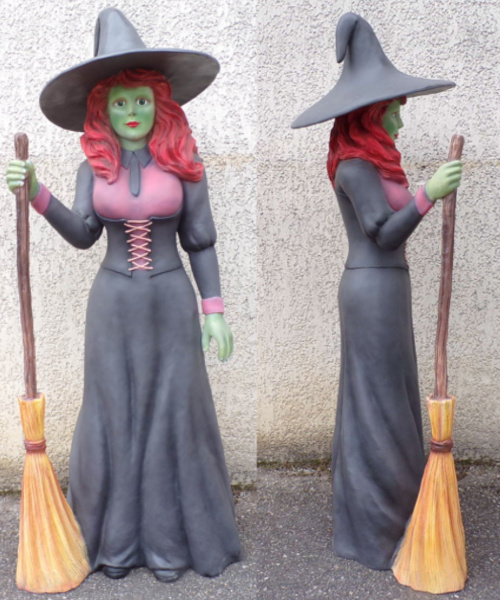 gentille sorcière et son balai deco halloween