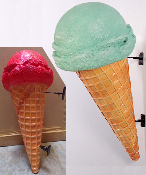 Cornet glace enseigne murale glacier